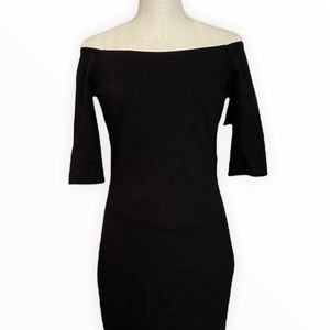 Timeless Black Off The Shoulder Midi Dress